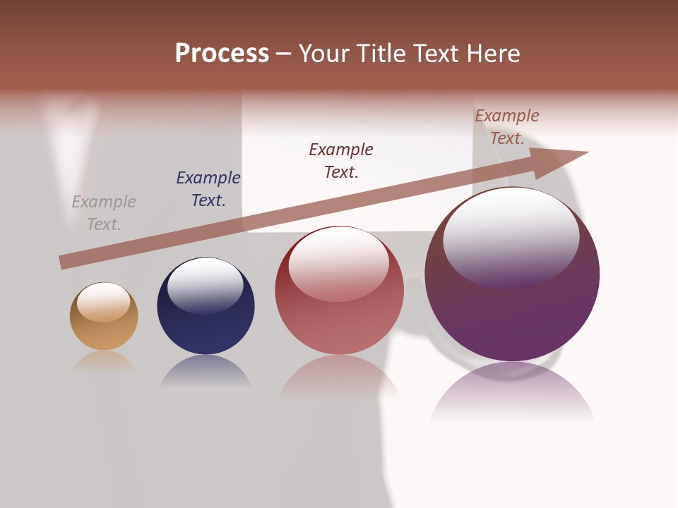 Businessman Holding Little White Card In His Hand PowerPoint Template