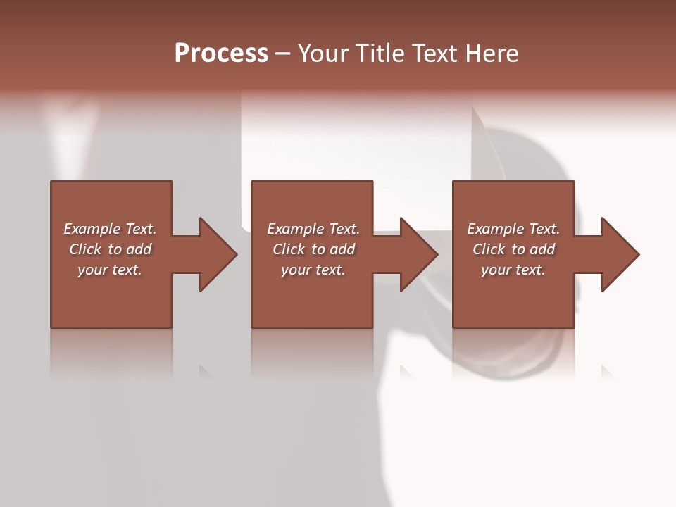 Businessman Holding Little White Card In His Hand PowerPoint Template