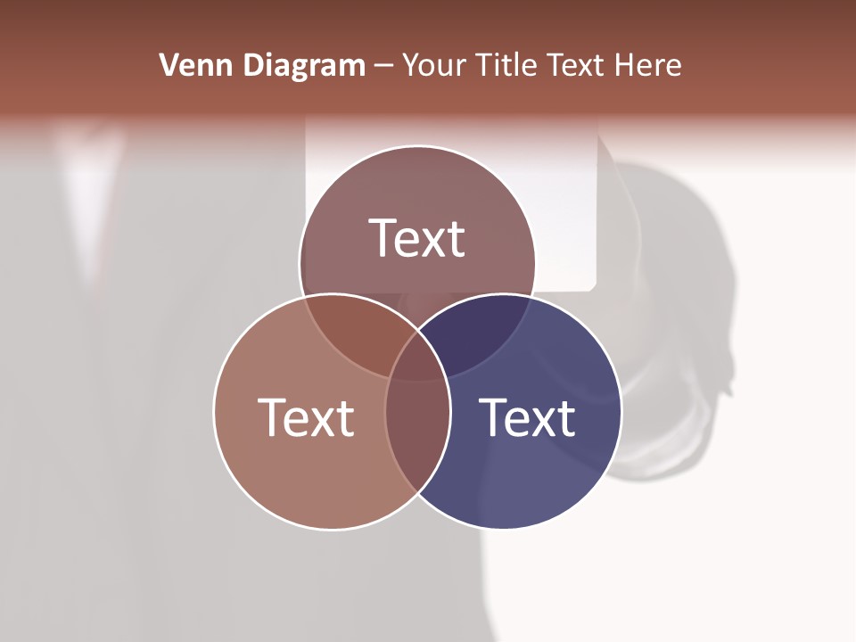 Businessman Holding Little White Card In His Hand PowerPoint Template