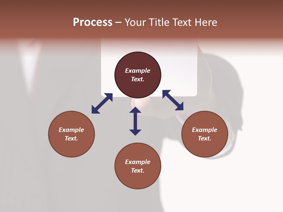 Businessman Holding Little White Card In His Hand PowerPoint Template