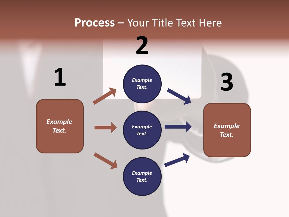 Businessman Holding Little White Card In His Hand PowerPoint Template