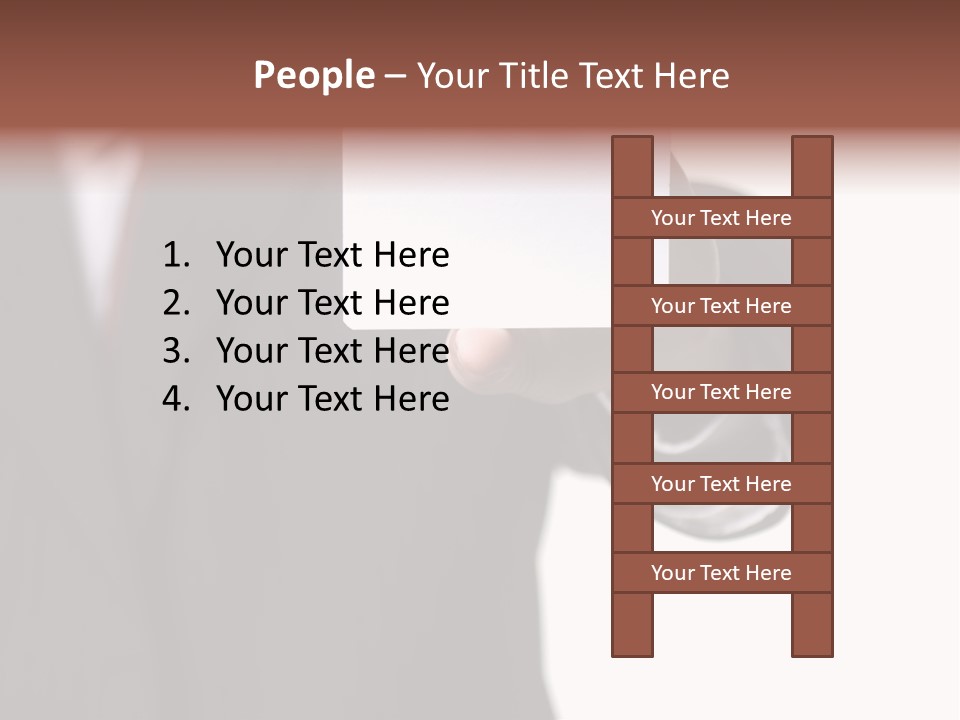 Businessman Holding Little White Card In His Hand PowerPoint Template