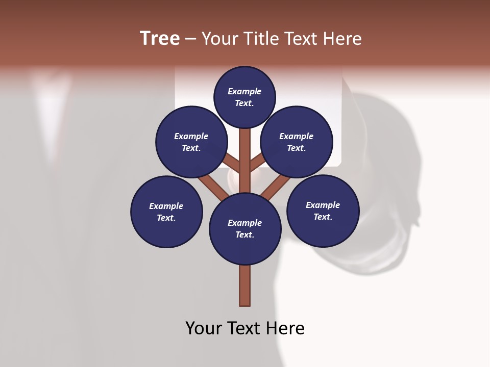 Businessman Holding Little White Card In His Hand PowerPoint Template