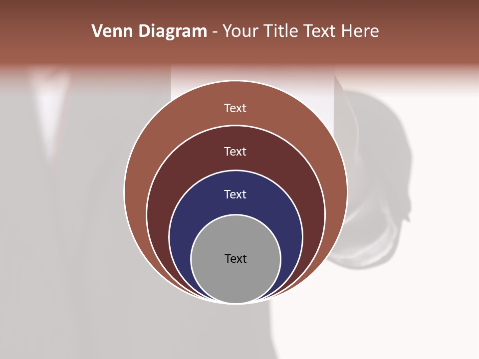 Businessman Holding Little White Card In His Hand PowerPoint Template