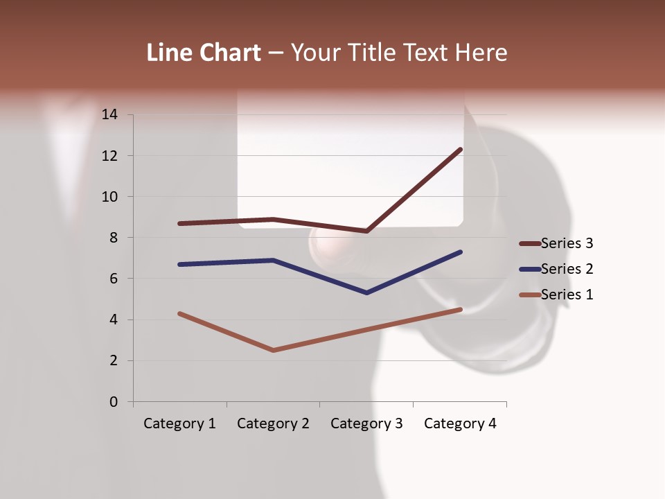 Businessman Holding Little White Card In His Hand PowerPoint Template
