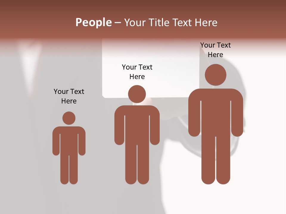 Businessman Holding Little White Card In His Hand PowerPoint Template