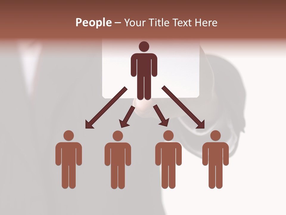 Businessman Holding Little White Card In His Hand PowerPoint Template