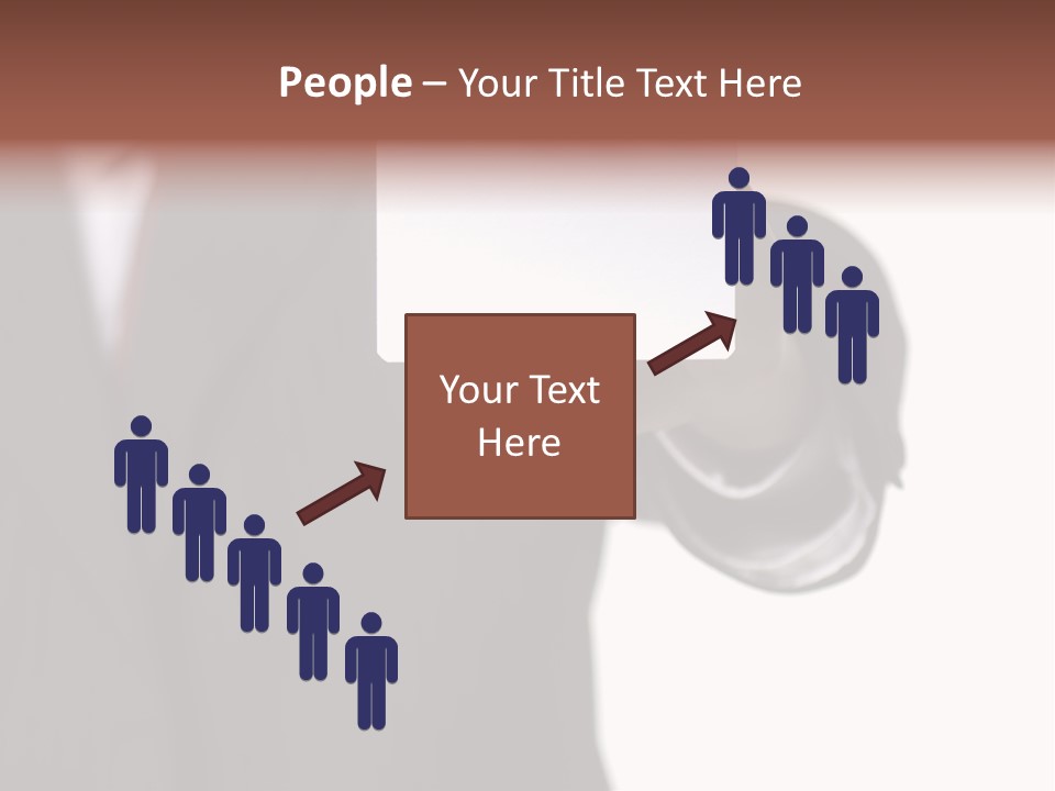 Businessman Holding Little White Card In His Hand PowerPoint Template