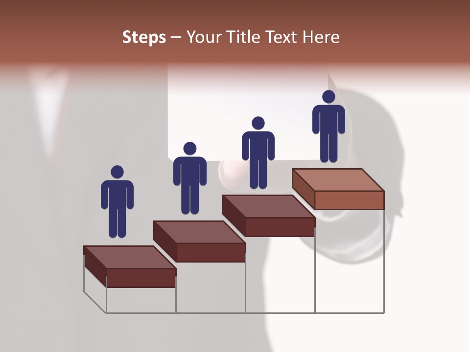 Businessman Holding Little White Card In His Hand PowerPoint Template