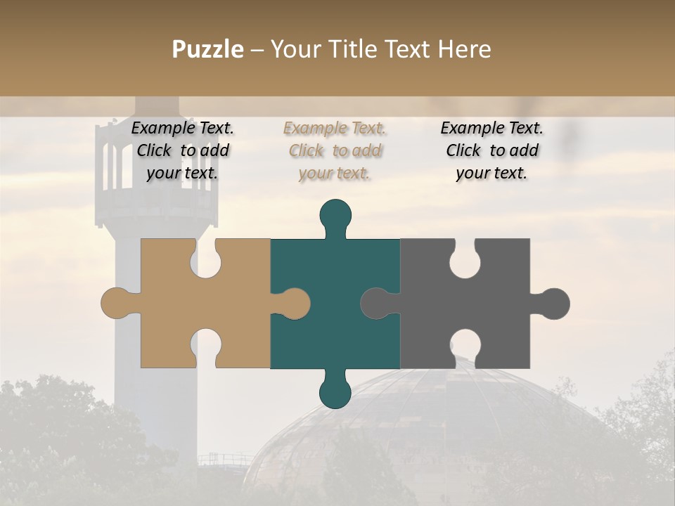 London Central Mosque (Regents Park Mosque) England, Uk, At Sunset PowerPoint Template