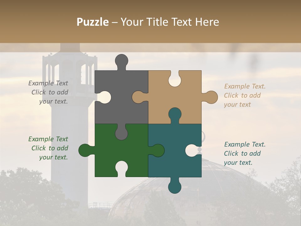 London Central Mosque (Regents Park Mosque) England, Uk, At Sunset PowerPoint Template