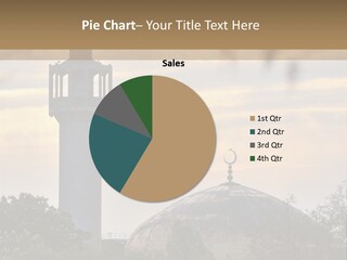 London Central Mosque (Regents Park Mosque) England, Uk, At Sunset PowerPoint Template