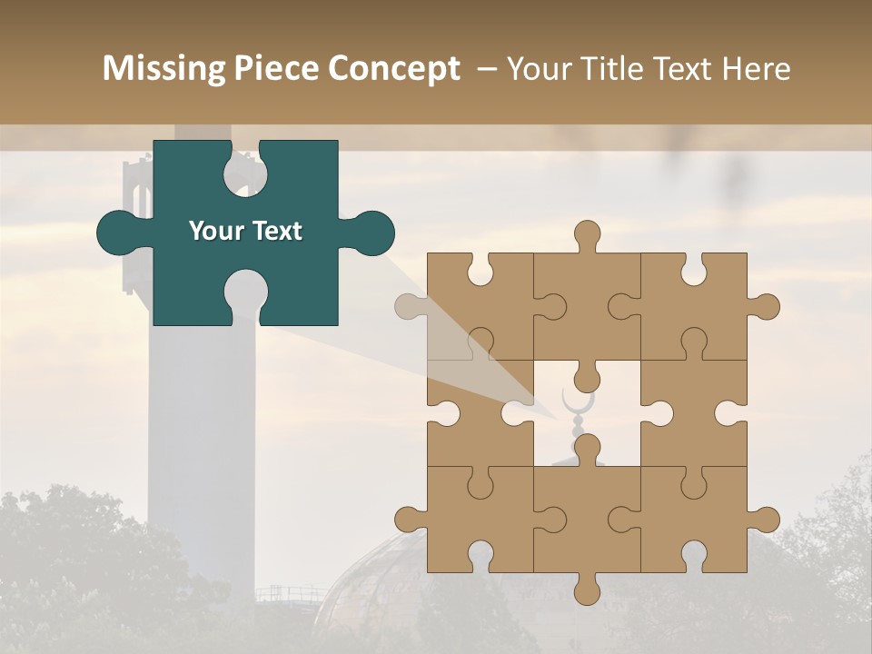 London Central Mosque (Regents Park Mosque) England, Uk, At Sunset PowerPoint Template