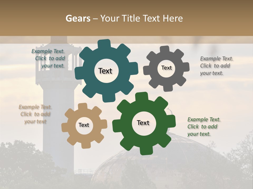 London Central Mosque (Regents Park Mosque) England, Uk, At Sunset PowerPoint Template