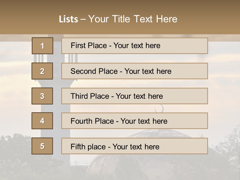 London Central Mosque (Regents Park Mosque) England, Uk, At Sunset PowerPoint Template