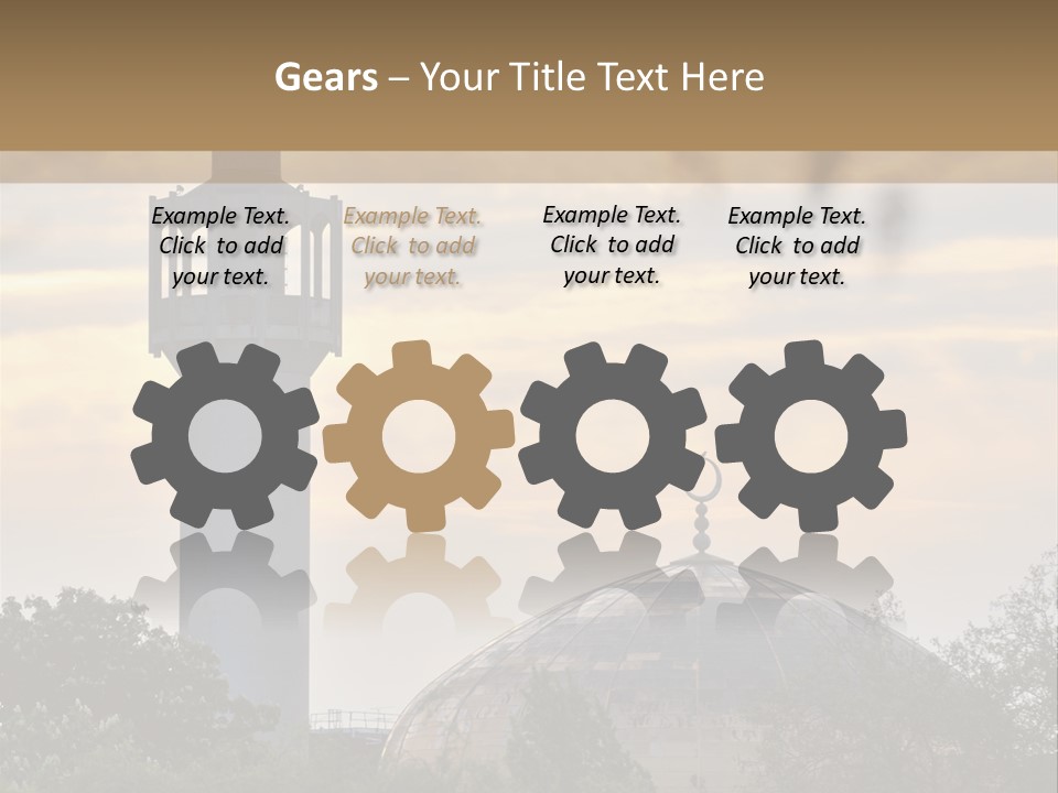 London Central Mosque (Regents Park Mosque) England, Uk, At Sunset PowerPoint Template