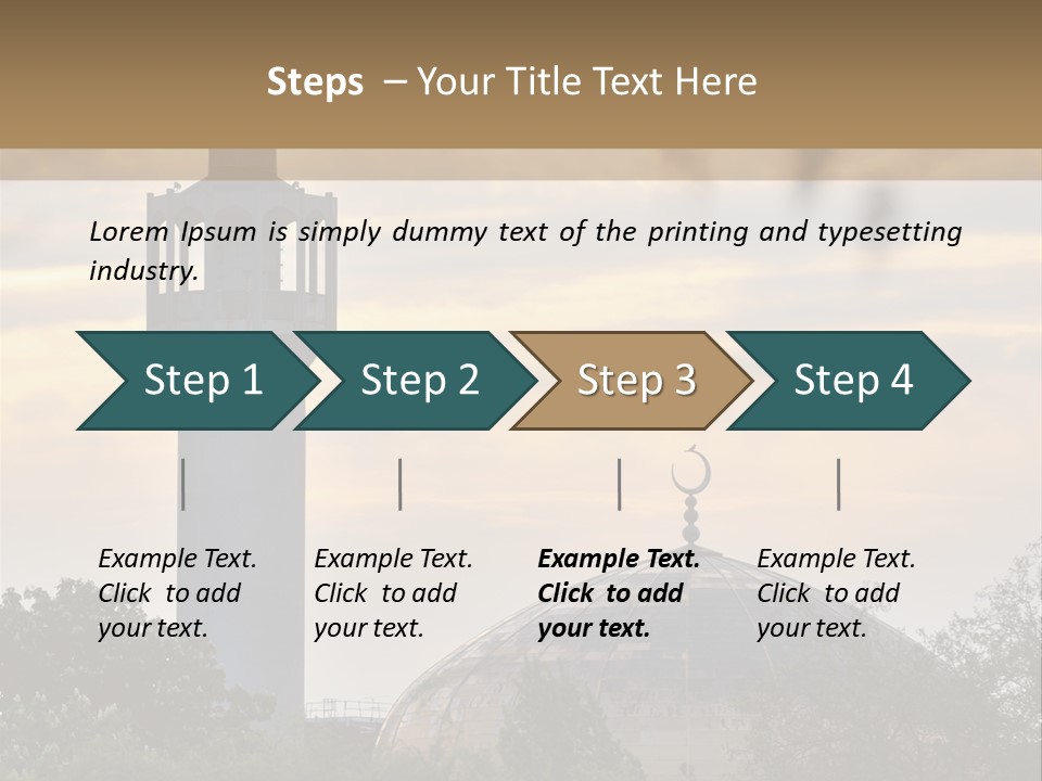 London Central Mosque (Regents Park Mosque) England, Uk, At Sunset PowerPoint Template