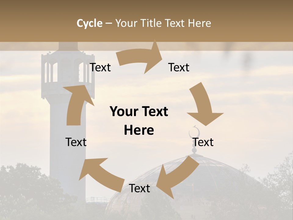 London Central Mosque (Regents Park Mosque) England, Uk, At Sunset PowerPoint Template