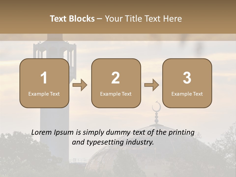 London Central Mosque (Regents Park Mosque) England, Uk, At Sunset PowerPoint Template