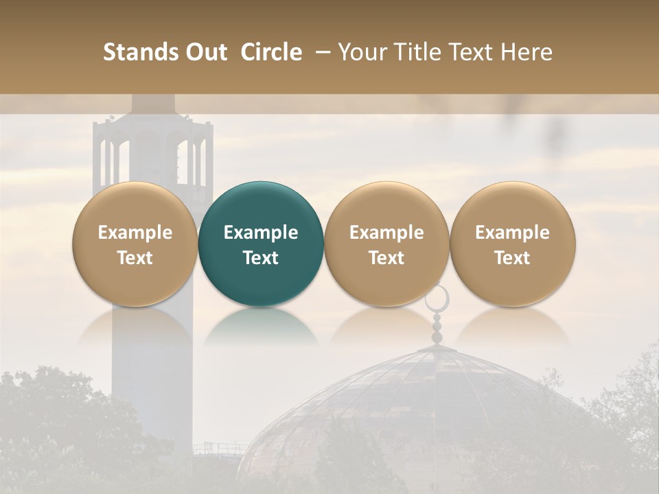 London Central Mosque (Regents Park Mosque) England, Uk, At Sunset PowerPoint Template