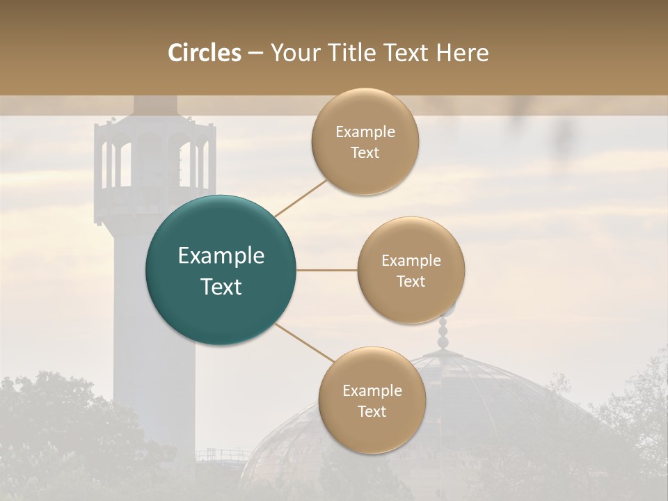 London Central Mosque (Regents Park Mosque) England, Uk, At Sunset PowerPoint Template