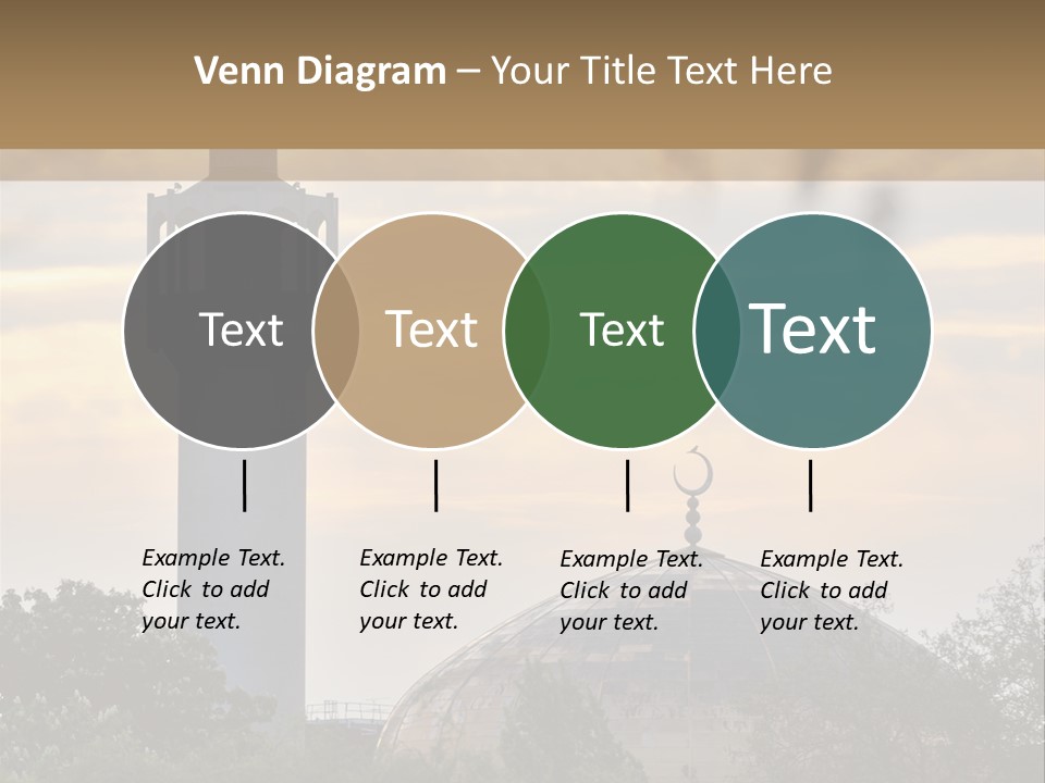 London Central Mosque (Regents Park Mosque) England, Uk, At Sunset PowerPoint Template