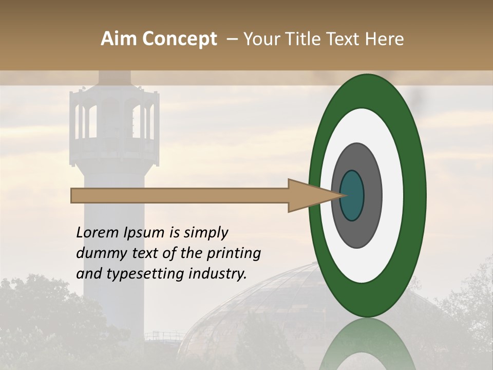 London Central Mosque (Regents Park Mosque) England, Uk, At Sunset PowerPoint Template