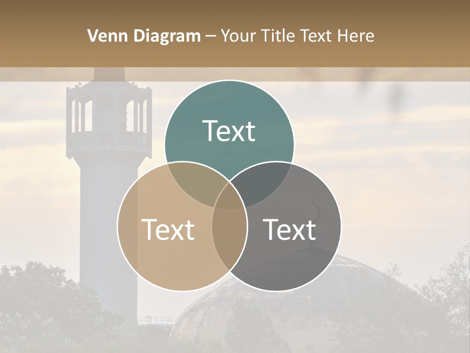 London Central Mosque (Regents Park Mosque) England, Uk, At Sunset PowerPoint Template