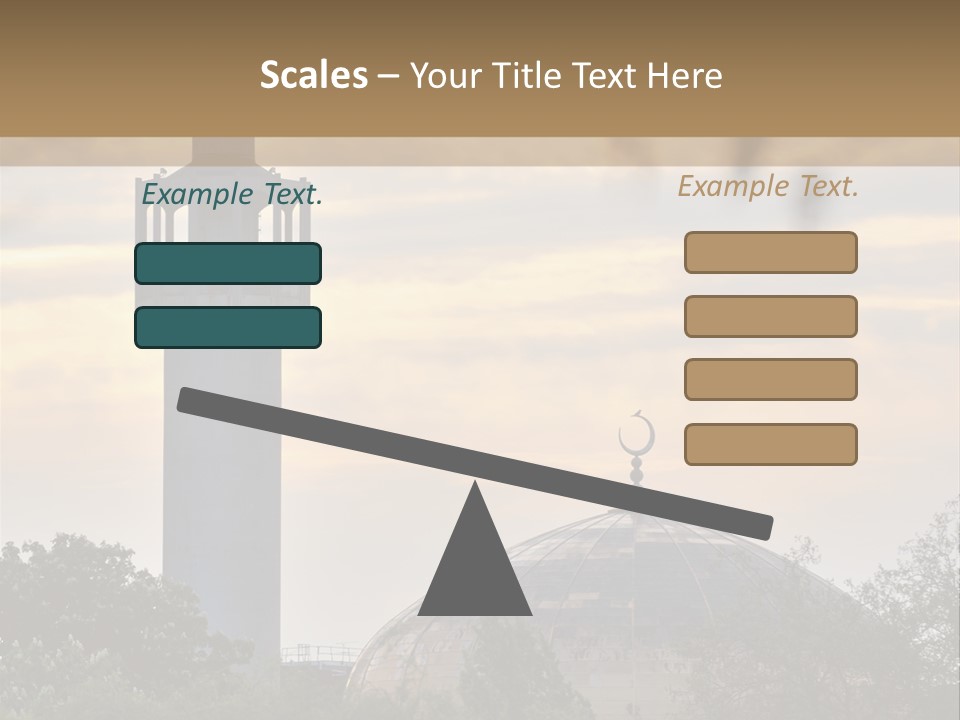 London Central Mosque (Regents Park Mosque) England, Uk, At Sunset PowerPoint Template