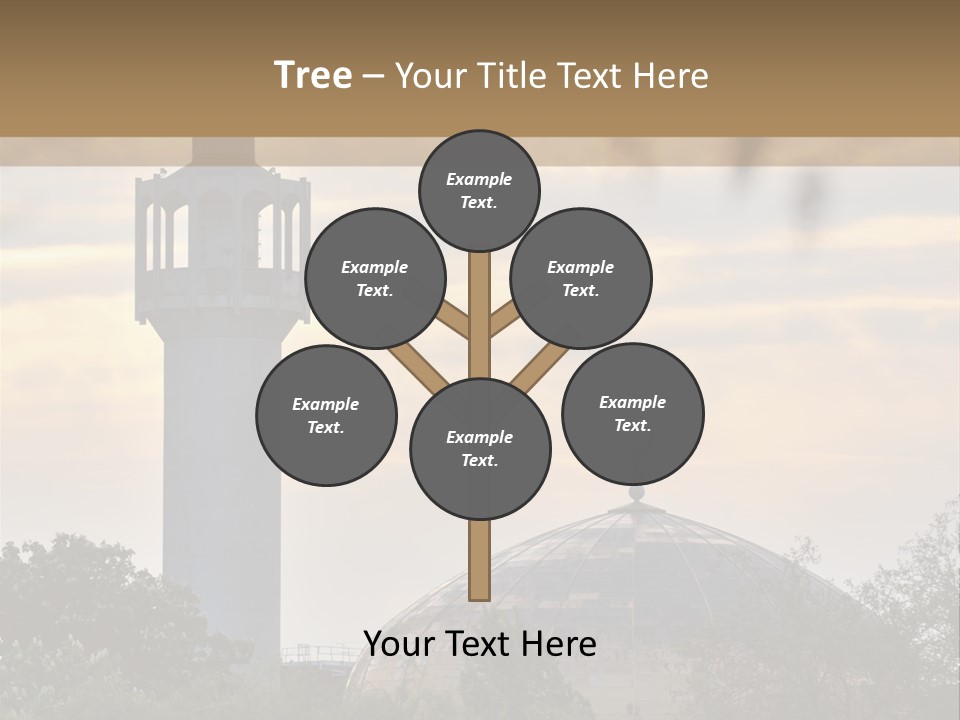 London Central Mosque (Regents Park Mosque) England, Uk, At Sunset PowerPoint Template