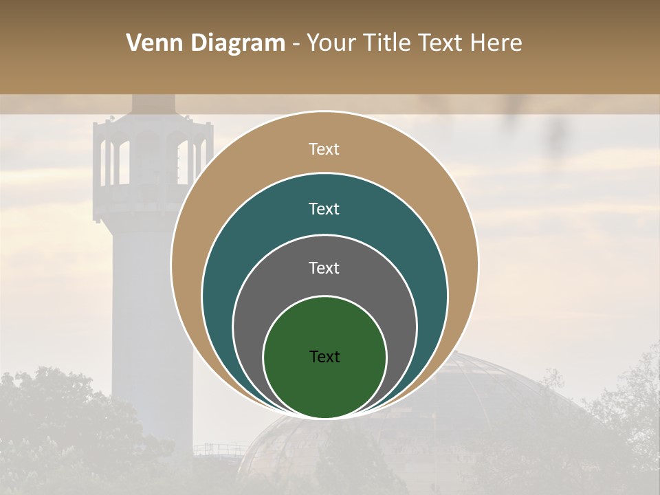 London Central Mosque (Regents Park Mosque) England, Uk, At Sunset PowerPoint Template