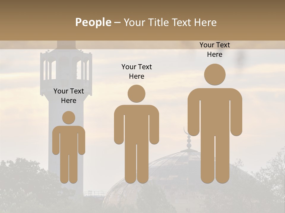 London Central Mosque (Regents Park Mosque) England, Uk, At Sunset PowerPoint Template