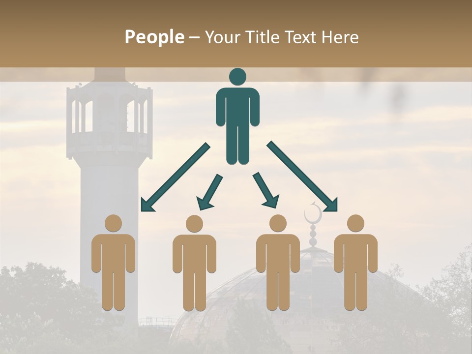 London Central Mosque (Regents Park Mosque) England, Uk, At Sunset PowerPoint Template