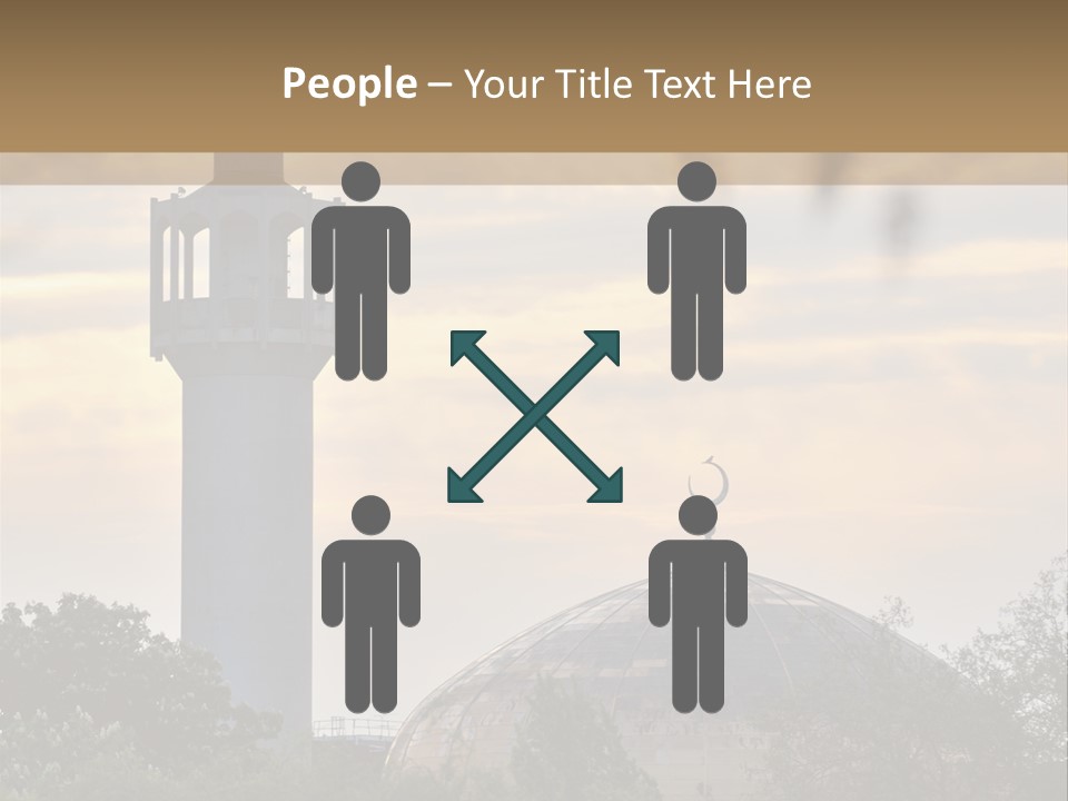 London Central Mosque (Regents Park Mosque) England, Uk, At Sunset PowerPoint Template