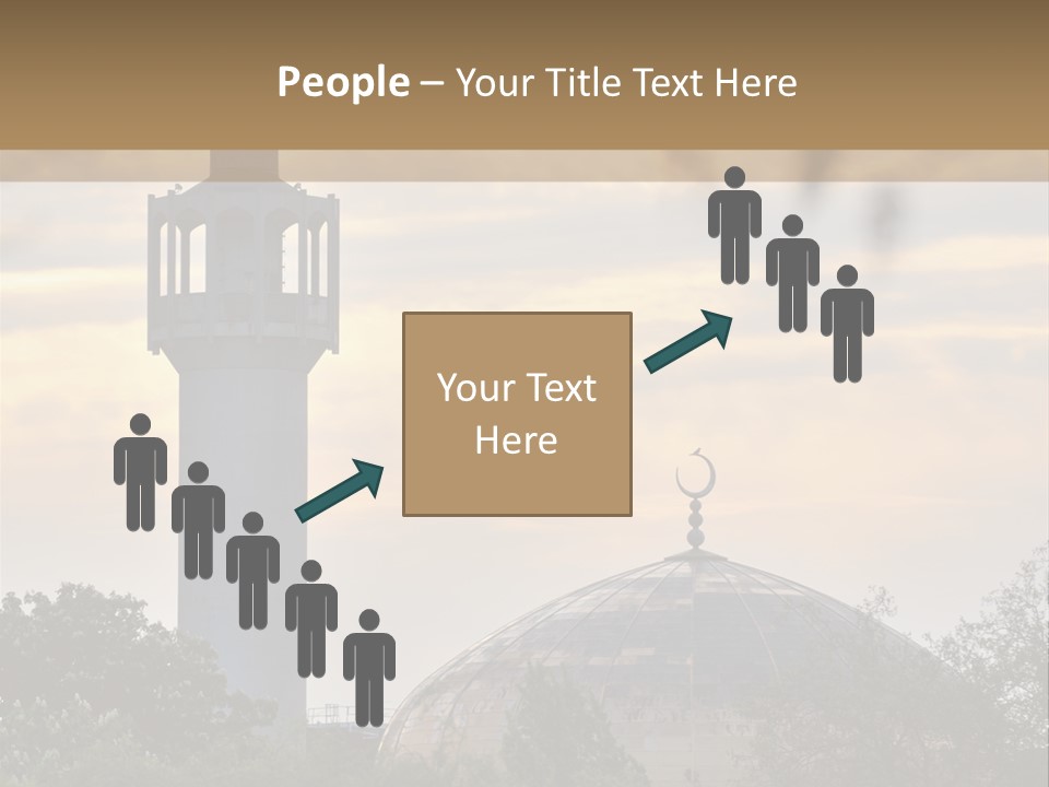 London Central Mosque (Regents Park Mosque) England, Uk, At Sunset PowerPoint Template