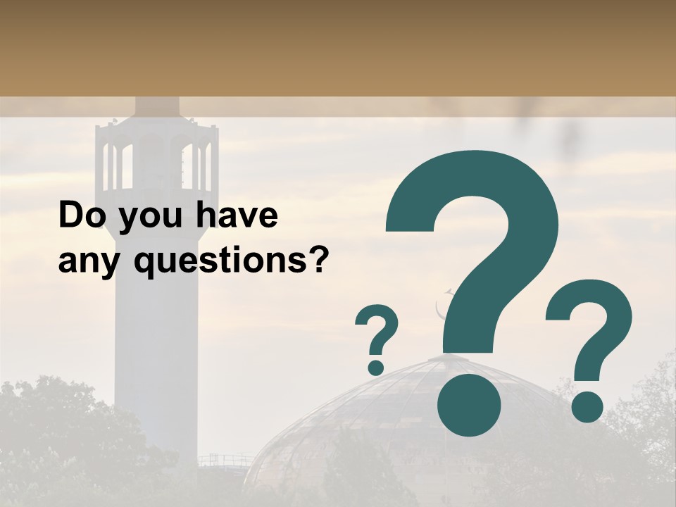 London Central Mosque (Regents Park Mosque) England, Uk, At Sunset PowerPoint Template