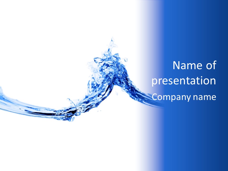 Crisp, Clean, Blue Water Photographed Against A White Background. PowerPoint Template