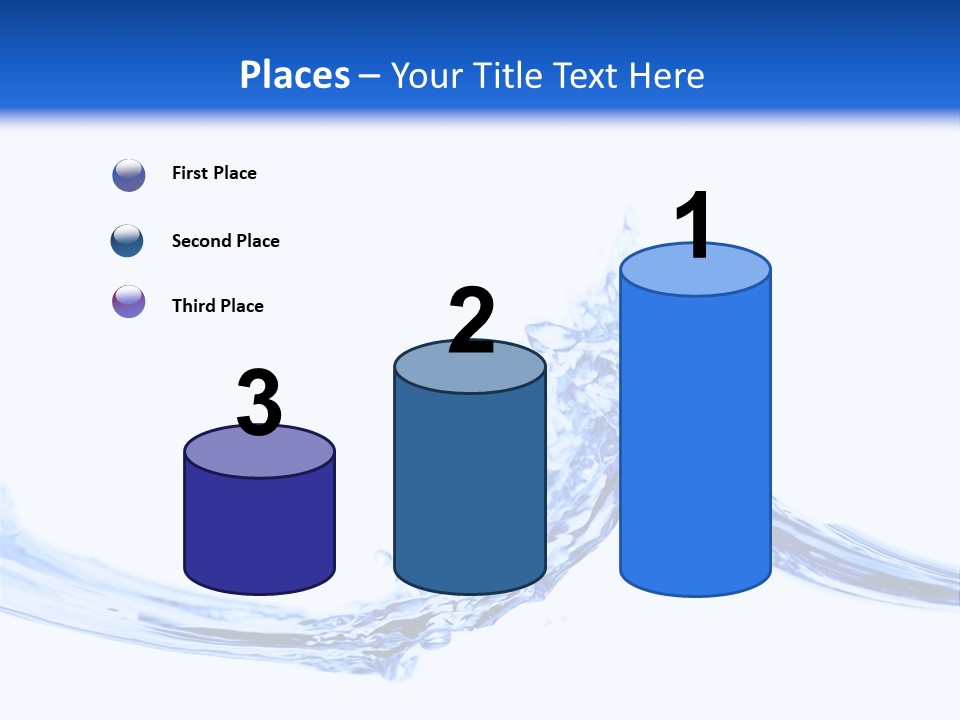 Crisp, Clean, Blue Water Photographed Against A White Background. PowerPoint Template