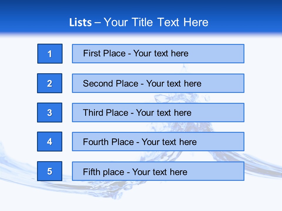 Crisp, Clean, Blue Water Photographed Against A White Background. PowerPoint Template