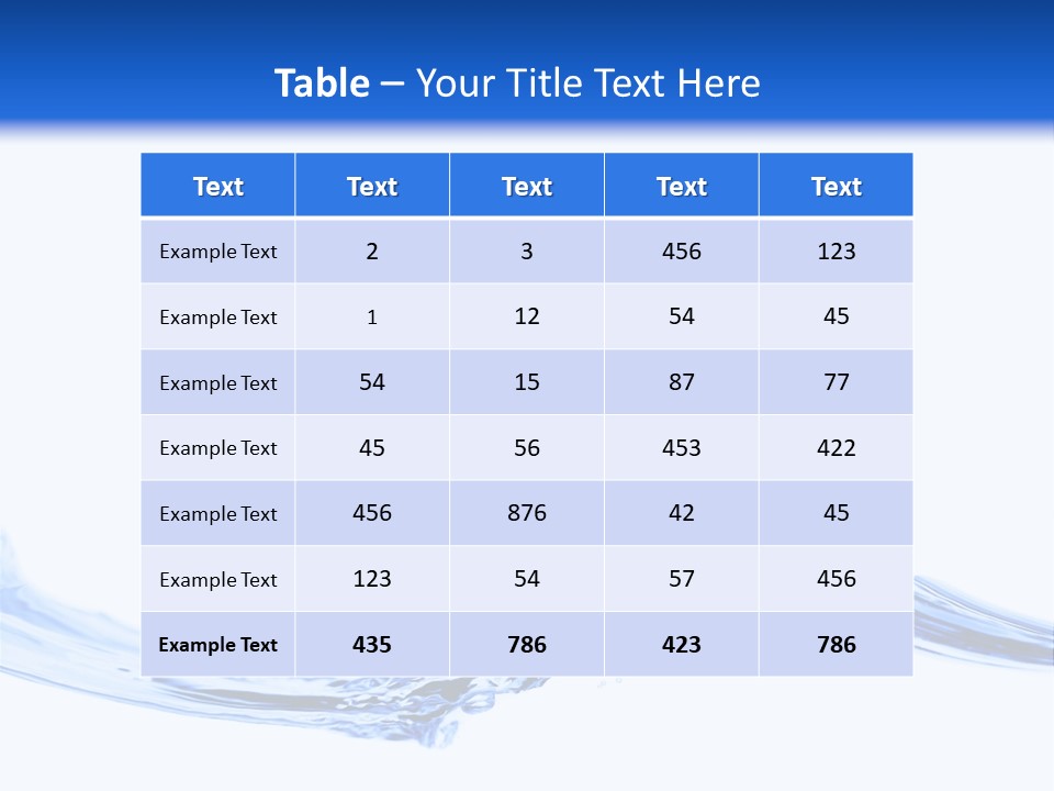 Crisp, Clean, Blue Water Photographed Against A White Background. PowerPoint Template