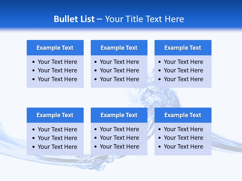 Crisp, Clean, Blue Water Photographed Against A White Background. PowerPoint Template