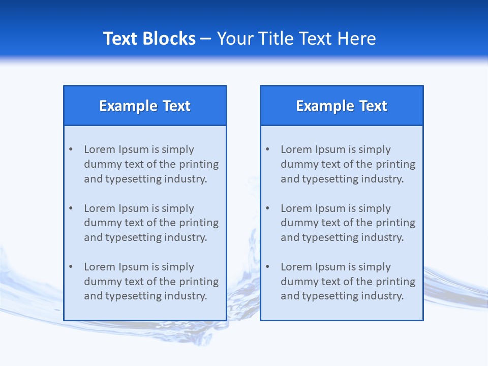 Crisp, Clean, Blue Water Photographed Against A White Background. PowerPoint Template