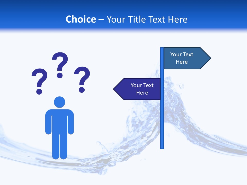 Crisp, Clean, Blue Water Photographed Against A White Background. PowerPoint Template