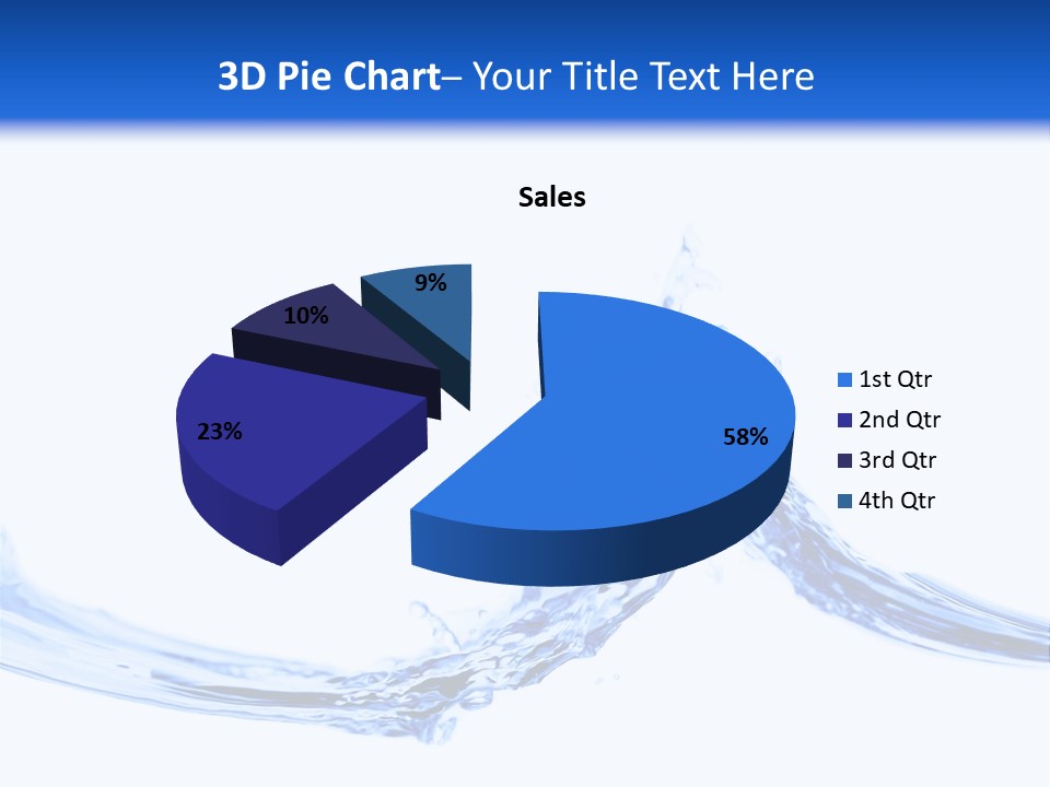 Crisp, Clean, Blue Water Photographed Against A White Background. PowerPoint Template