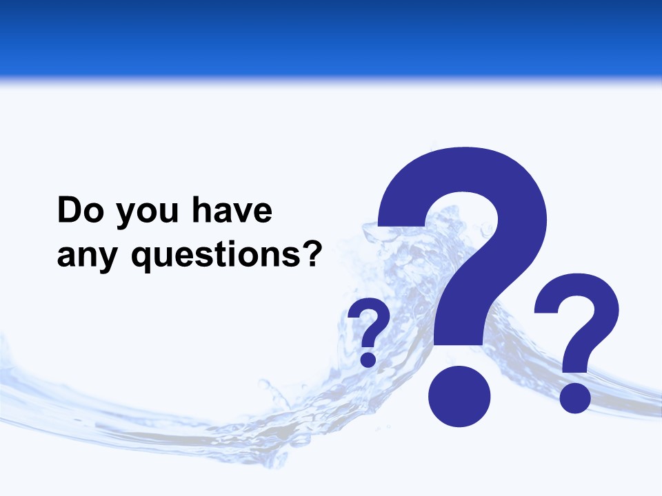 Crisp, Clean, Blue Water Photographed Against A White Background. PowerPoint Template