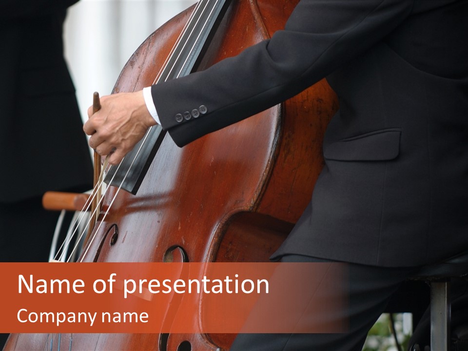 A Man In A Suit Playing A Double Bass PowerPoint Template
