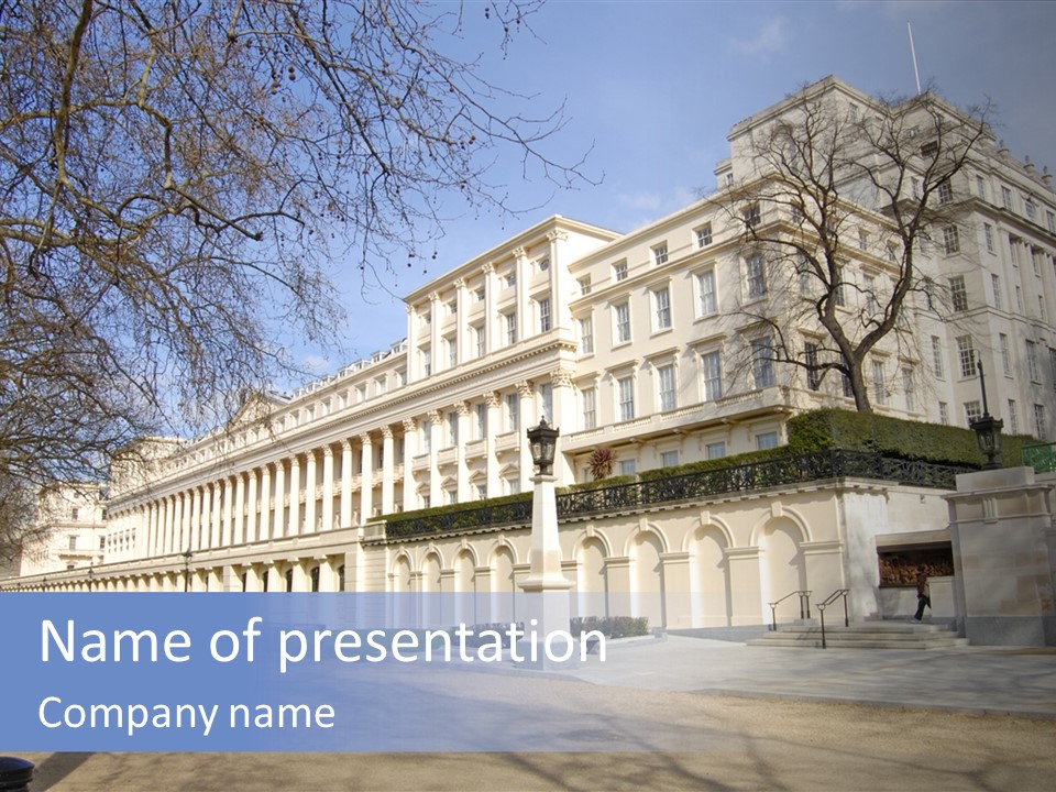 Carlton House Terrace From The Mall In London, England PowerPoint Template