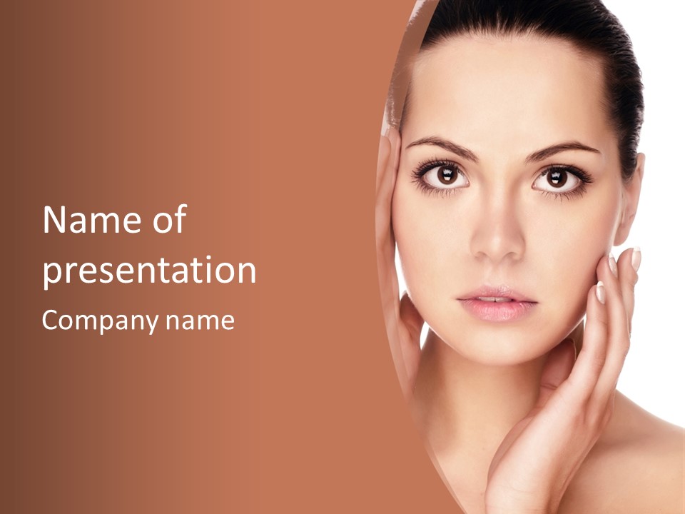 Portrait Of Young  Woman With Health Skin Of Face PowerPoint Template