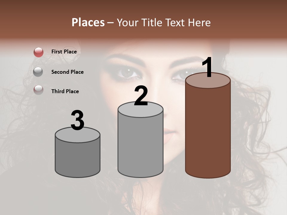 Beautiful Young Woman With Sensuality Eyes PowerPoint Template