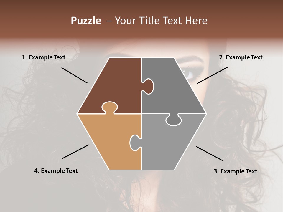 Beautiful Young Woman With Sensuality Eyes PowerPoint Template